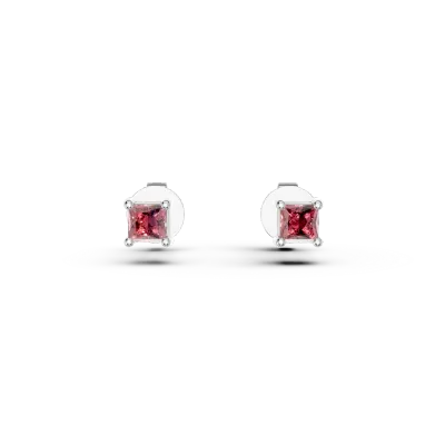 Cercei din aur alb cu rubine princess de 0.145ct