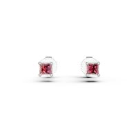 Cercei din aur alb cu rubine princess de 0.145ct
