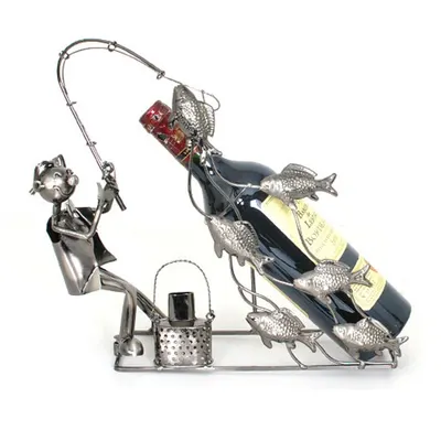 Suport din metal pentru sticla de vin - Pescar