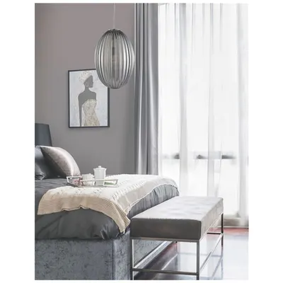 Lampa suspendata HECTOR Crom Metal Fumuriu Gray Sticla LED E27 1x12 Wat 230 Volt IP20 Fara bec