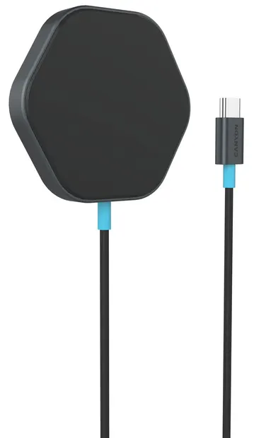 Încărcător wireless Canyon - Hexagon 110, 15W, Dark Grey/Blue