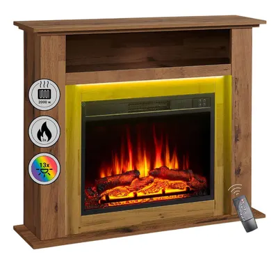 Semineu electric Balderia – Liora, 2000W, stejar închis