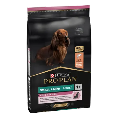 PURINA PRO PLAN ADULT Sensitive Skin, Talie Mică și Foarte Mică, Somon, 7 kg