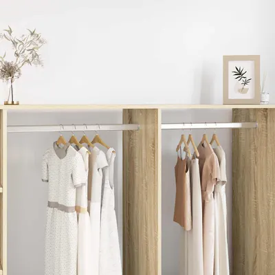 vidaXL Șină pentru dressing 2 buc. Argintiu 964 x 15 x 29 mm