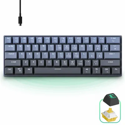 Tastatura Mecanica Timebox, 61 Taste, Keycaps PBT, Switch-uri Precise, Albastru - Default Title
