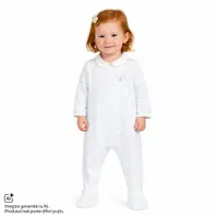 Salopeta bebelusi Chicco deschidere la scutec, Alb cu model, 01476-70MFCI