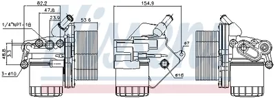 Radiator ulei termoflot cu carcasa filtru ulei potrivit CITROEN JUMPER; FIAT DUCATO; FORD TOURNEO CUSTOM V362, TRANSIT, TRANSIT CUSTOM V362, TRANSIT TOURNEO, TRANSIT V363; PEUGEOT BOXER 2.2D 04.06