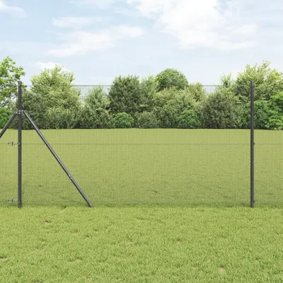 Gossi set de stalpi gri de gard set de 2 gri metal 10 x 1 m durabil