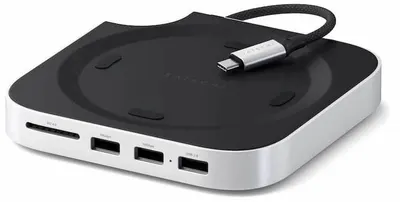 Suport din aluminiu cu USB Hub Satechi - Mac Mini M4 Stand, USB-C, argintiu