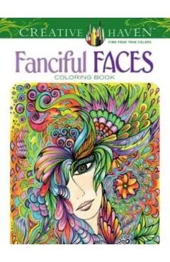Creative Haven Fanciful Faces Coloring Book