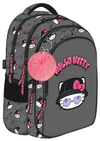 Ghiozdan școlar St. Majewski Hello Kitty - Gri, 4 compartimente