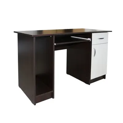 Birou Nero cu 1 usa si 1 sertar, Wenge/Brad, 120 x 74 x 60 cm