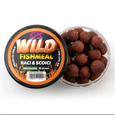 Bolies Carlig Wild Carp Fishmeal Raci si Scoici 20 & 24mm Semisolubile 170g