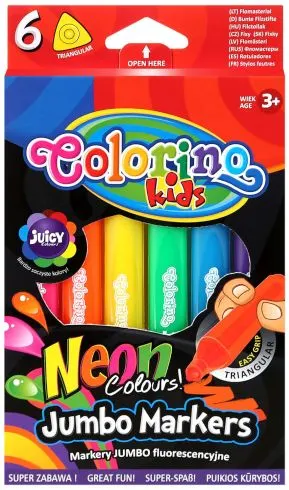 Markere neon Colorino Kids – Jumbo, 6 culori
