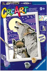 Set de pictură pe numere Ravensburger CreArt - Lupi mistici