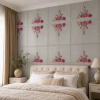 Tapet decorativ 3D model argintiu cu trandafiri auto-adeziv pentru interior, 70 x 77 cm