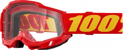 Ochelari cross atv 100% Accuri 2 Red, lentila transparenta, culoare rama rosu