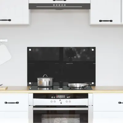 vidaXL Panou de bucătărie Negru 70 x 40 cm sticlă securizată
