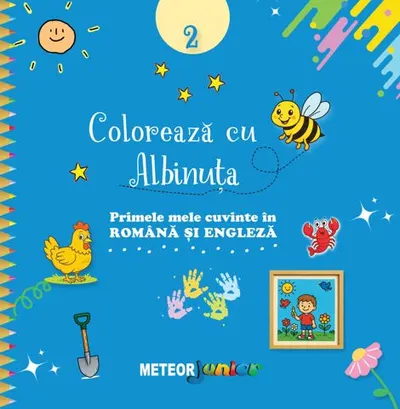 COLOREAZA CU ALBINUTA 2.Primele mele cuvinte in ROMANA si ENGLEZA