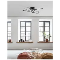 Plafoniera RACCIO Negru Metal & Acrylic LED 48 Wat 230 Volt 3360Lm 3000K IP20
