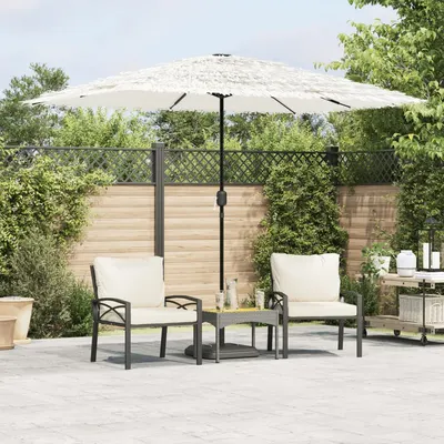 Gossi umbrela soare de gradina cu stalp din otel, alb 300x200x250 cm