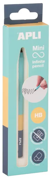 Creion infinit Apli Mini - Cu vârf de rezervă și capac, verde