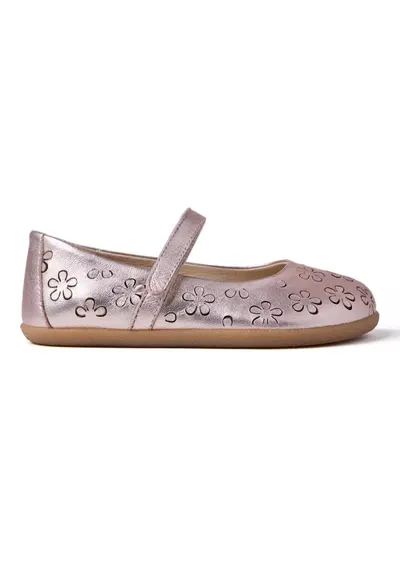 Balerini Mary Jane de piele cu model floral Iriga - Auriu