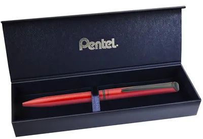 Pix tip roller cu buton Pentel EnerGel - rosu, in cutie