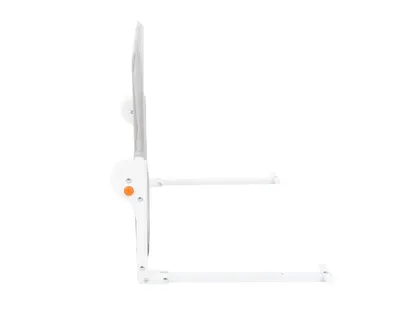 Bariera de protectie pentru pat copii KikkaBoo I am Safe Grey 102 cm,rabatabila pentru a permite urcarea sau coborarea copilului,compatibila cu saltele cu grosime 12-20 cm