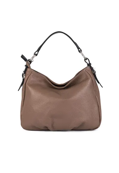 Geanta crossbody de piele Noemi - Maro inchis