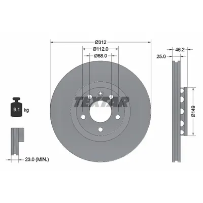 Disc frana TEXTAR 92106105