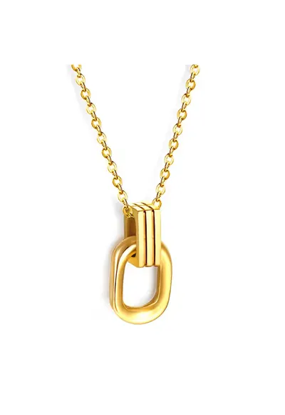 Colier auriu - din otel inoxidabil - suflat cu aur 18k - forma minimalista - Adele C1