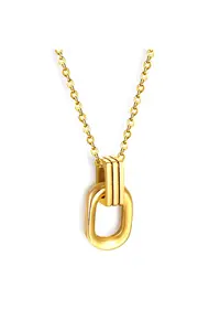 Colier auriu - din otel inoxidabil - suflat cu aur 18k - forma minimalista - Adele C1