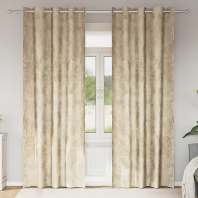 Gossi draperii din catifea 2 buc cu inele crem 260x140 cm