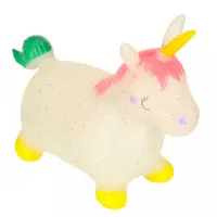 Jumper gonflabil pentru copii Unicorn, din cauciuc moale si flexibil, dimensiune 47 x 60 x 22cm, cu pompa inclusa