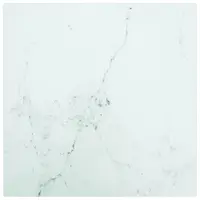 Gossi blat masa alb 30x30 cm 6 mm sticla securizata design marmura