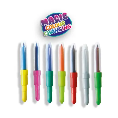 Set creativ 7 carioci cu aerograf - Schimbarea magica a culorii