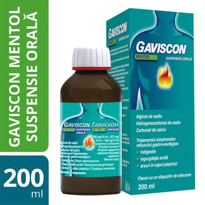 Gaviscon Mentol suspensie orala, Reckitt Benckiser | 200 ml