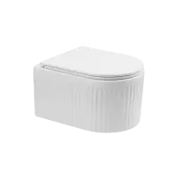 Set wc suspendat cu riflaje 3D, tornado cu capac softclose inclus, alb, GLAMOUR Invena