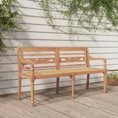 vidaXL Bancă Batavia, 150 cm, lemn masiv de tec