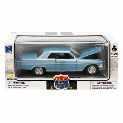 Masina metalica, New Ray, 1962 Chevrolet Impala SS, Blue, 1:25