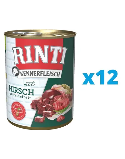 RINTI Kennerfleisch Venison hrana umeda caini adulti 12 x 800 g, cu vanat