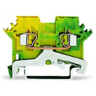 2-conductor ground terminal block; 2.5 mm²; lateral marker slots; for DIN-rail 35 x 15 and 35 x 7.5; CAGE CLAMP®; 2,50 mm²; green-yellow