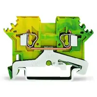 2-conductor ground terminal block; 2.5 mm²; lateral marker slots; for DIN-rail 35 x 15 and 35 x 7.5; CAGE CLAMP®; 2,50 mm²; green-yellow