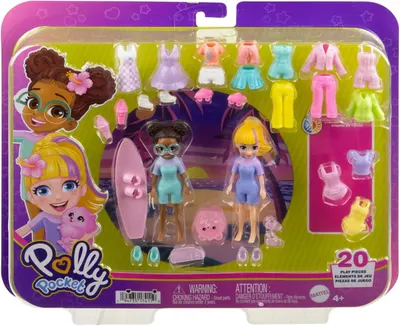 Set 2 papusi cu haine si accesorii, Polly Pocket, HRD61