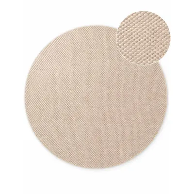Covor bej țesut manual rotund din lână ø 200 cm Lyon Beans – Elle Decoration