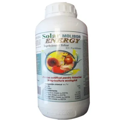 Solar Molibor Energy 1L, ingrasamant foliar pe baza de Bor, Solarex (vita de vie, legume, capsuni, floarea soarelui, porumb, rapita), ajuta la inflorire, fructificare si producerea polenului - Default Title