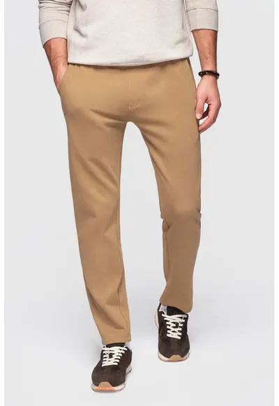 Pantaloni de trening din bumbac cu croiala conica Pabs - Maro camel