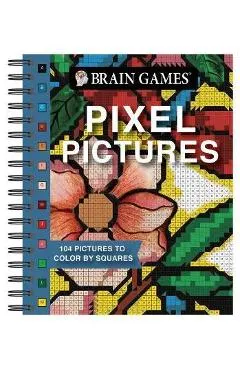 Brain Games - Pixel Pictures: 104 Pictures to Color by Squares