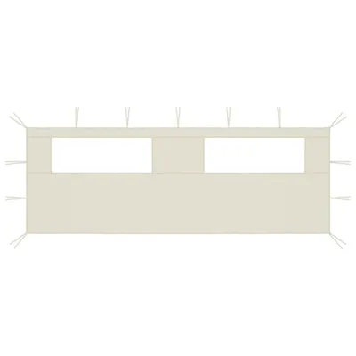 vidaXL Perete lateral foișor cu ferestre, 6x2 m, crem